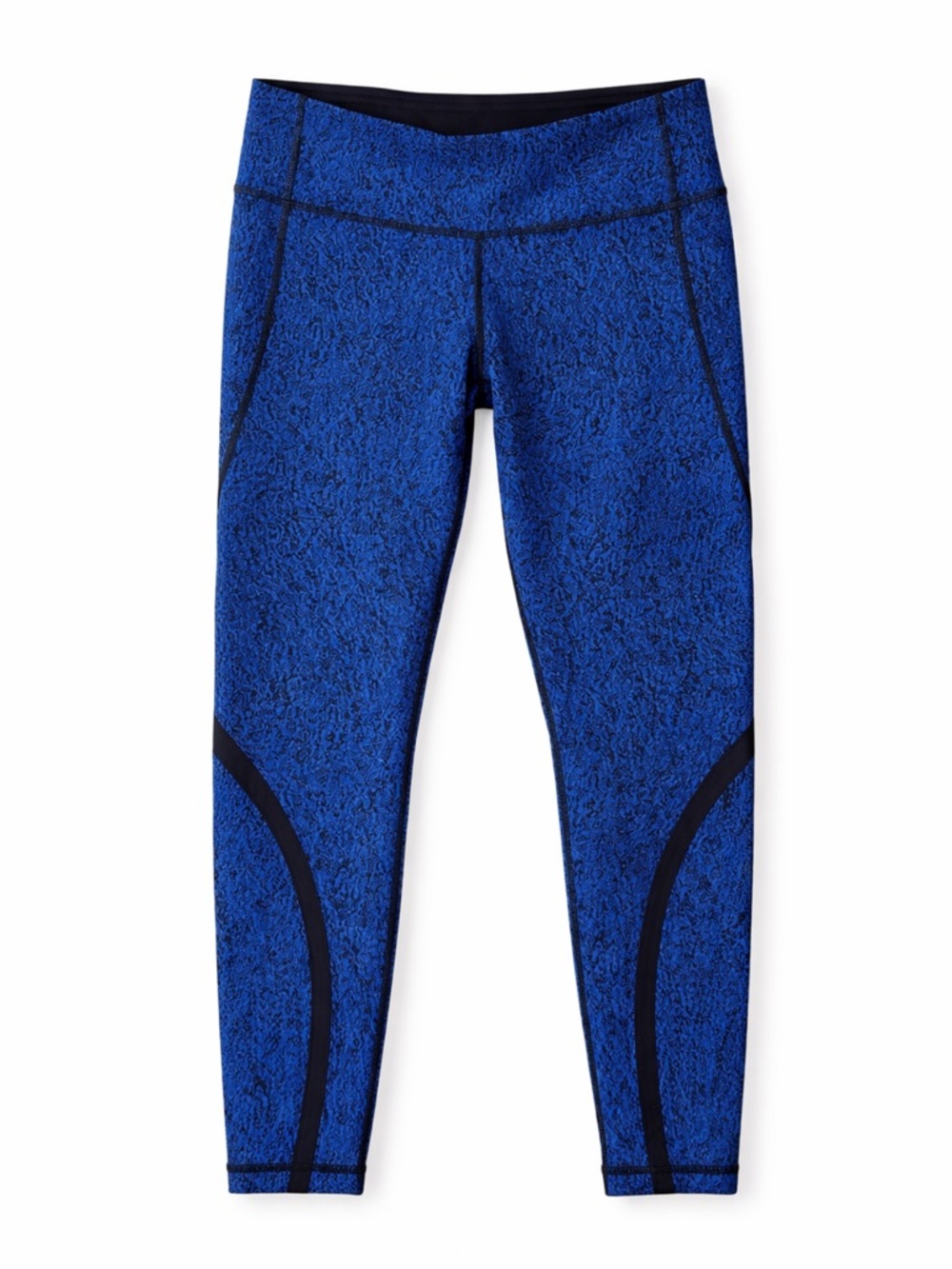 Lululemon Blue Speckled Leggings Size 6 High Rise Zip Pocket Rare